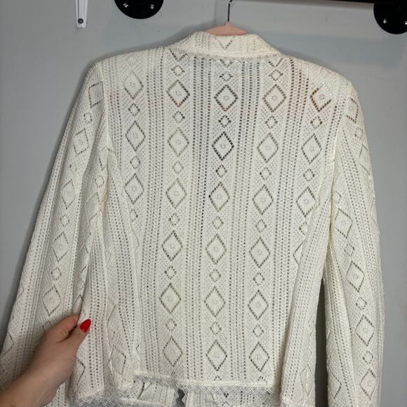 Vintage Caroline Charles London Knit Crochet Blazer Jacket - Picture 9 of 10